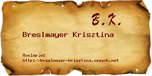 Breslmayer Krisztina névjegykártya